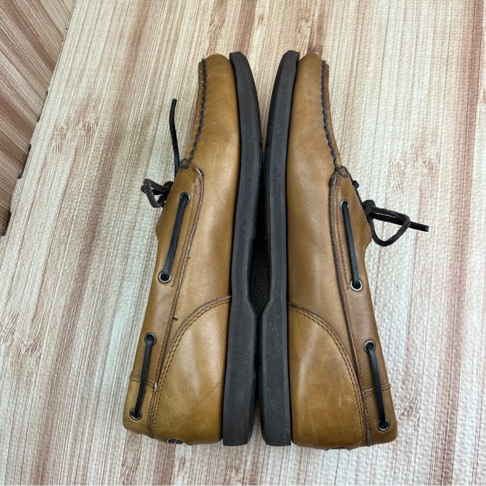 Quoddy Shoes Mens 10 Brown Leather Boat Camp Slip On Moccasins Comfort